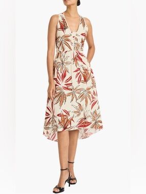NWT Maggy London Tropical Floral Sleeveless Pocketed High-Low Dress Size 6
